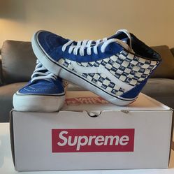 Van Sk8-Hi(Supreme Blue checker Logo)