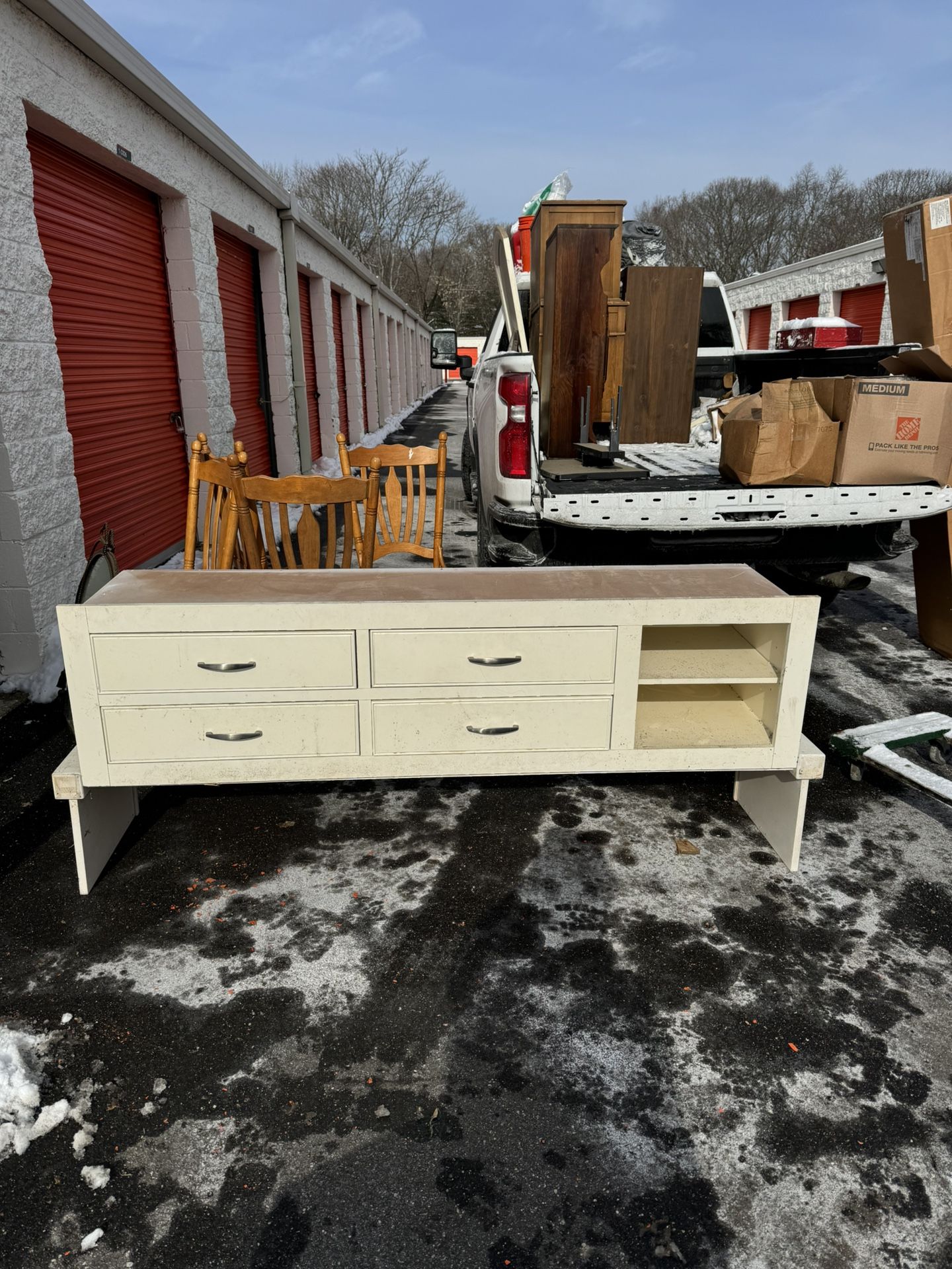 Vintage White Media Console/Cabinet