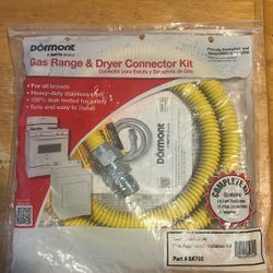 Gas range dryer connector kit
