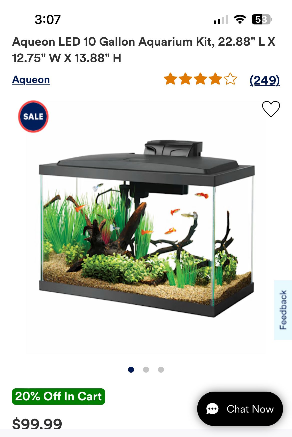 10 Gallons Fish Tank Setup Used Condition 