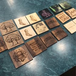 Custom Coasters Laser Engraved Blink 182 DBZ star Wars Best Dad Mom