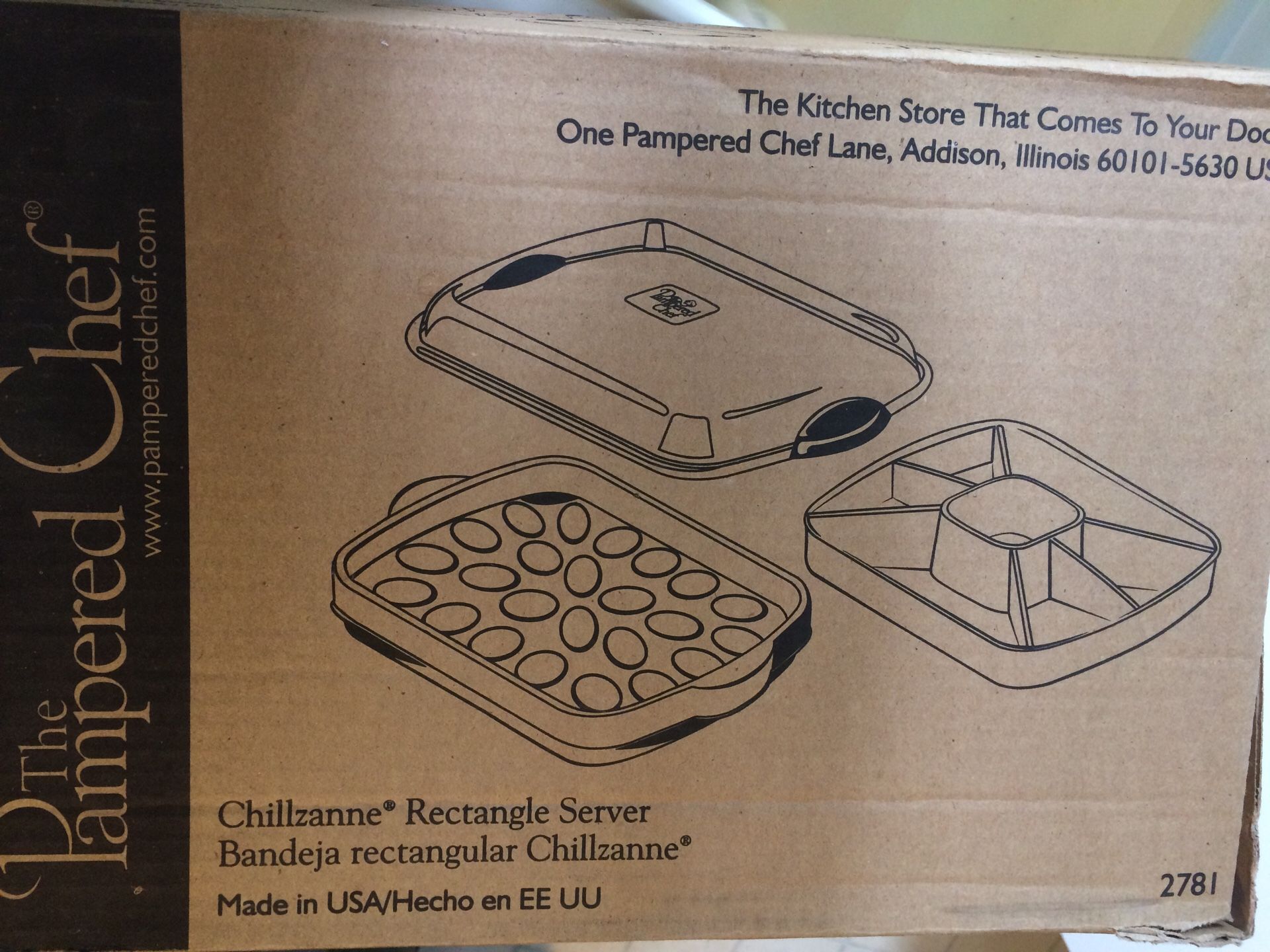 Pampered Chef, chilled rectangle serving piece. Veggie tray plus deviled egg tray
