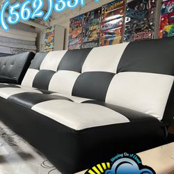 Black And White Futon Couch Sofa New Bonito 