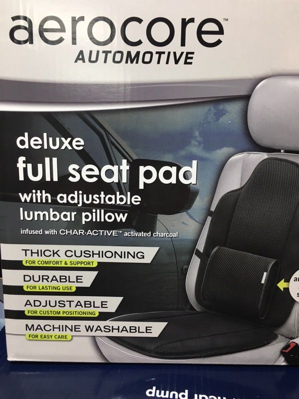 NEW AEROCORE DELUXE FULL CAR SEAT WITH ADJUSTABLE LUMBAR SUPPORT PILLOW
