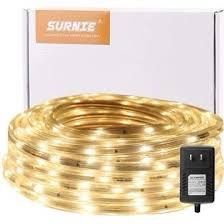 LED Rope Lights Outdoor, SURNIE 50ft Waterproof Flexible Strip Lights Kit 110V Connectable, Cuttable 6000K Indoor Tape Lighting UL Certified Dec