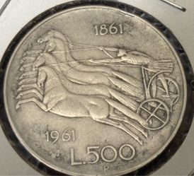 500 L. 1961. Coin of Italy