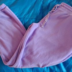 Women's Fleece Jogger Pants Gap L /XL Light Purple