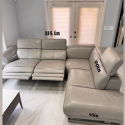 L- shape Power recliner sectional couch,and pull-out table