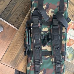 Savior Equipment American Classic Tactical Double Long Rifle Pistol Gun Bag Firearm Transportation Case w/Backpack - Lockable Compartment, Available L