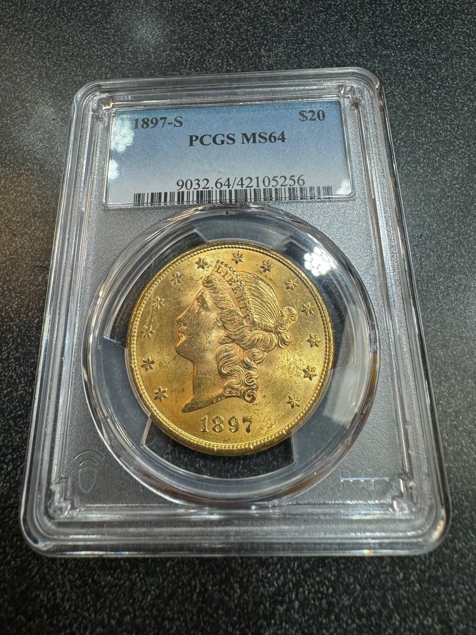 1897 S $20 PCGS MS64 Double Eagle Gold Liberty Coin