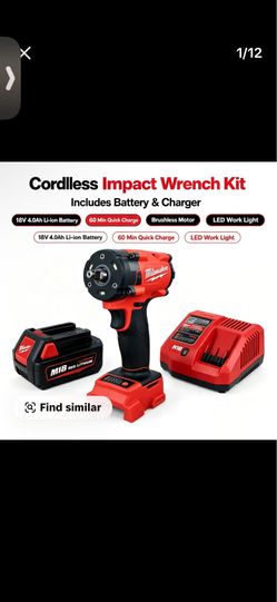 Milwaukee M18 FIW212 18V 3/8-Inch Brushless Impact Wrench Kit, 300N.m Torque, 0-3200Ipm & 0-2800Rpm, M18 XC6.0 Battery & Charger, LED Light, Heavy-Dut