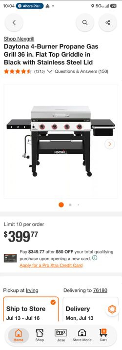 Nexgrill daytona 4 burner gas griddle 36"