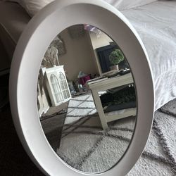 Oval  White Mirror