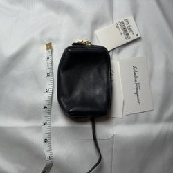 Salvatore Ferragamo Black Leather Wristlet