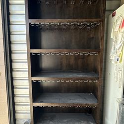 Custom Brown Wood Wine Glass Rack