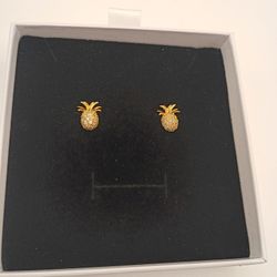 Pineapple Earrings S925 Sterling Silver 