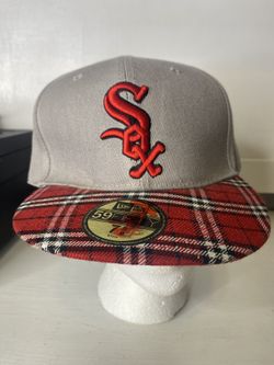 MLB Newera Chicago White Sox Grey Plaid Wool 7 5/8 Hat