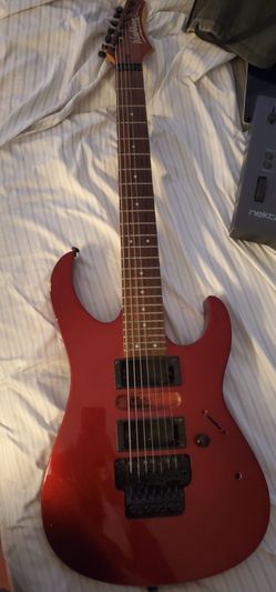 Used Washburn WG-587V Candy Apple Red Solid Body 7 String Electric Guitar (NO PICKUPS/ELECTRONICS)