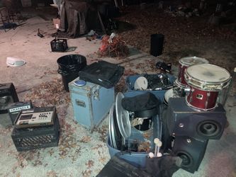 Assortment of Musical Instruments and Equipment 