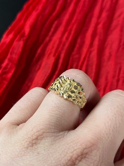 Gold plated ring nugget ring