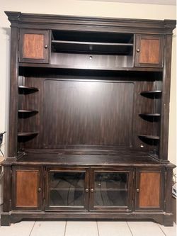 Wooden entertainment center