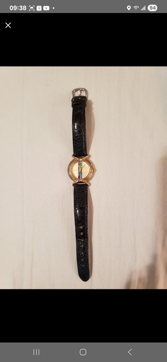 Fossil Vintage Women's Watch with Blue Leather Strap