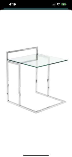 Modern Sled Glass Side Table