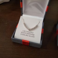 Sapphire Neclace Jewelry Gift For Valentine's Day 