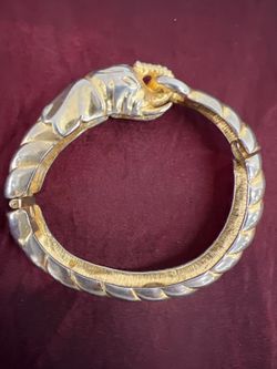 Vintage Gay Boyer Elephant Head Clamper Bangle Bracelet