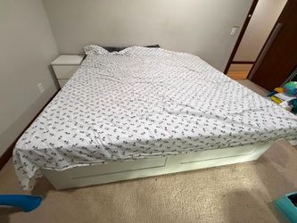 IKEA king bed with storage