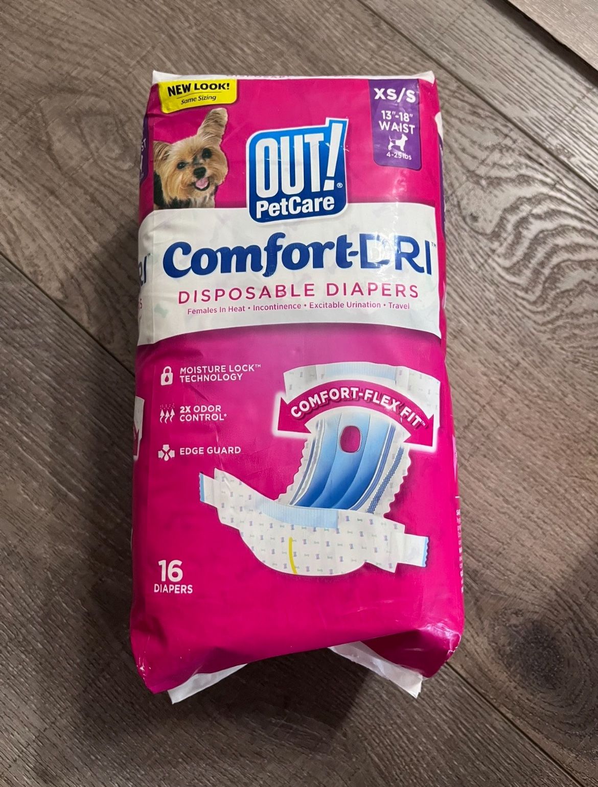 OUT! Petcare Disposable Dog Diapers for Female Dogs, Heat XS/S, white