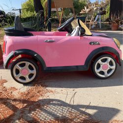 Pink Mini Cooper kids car 