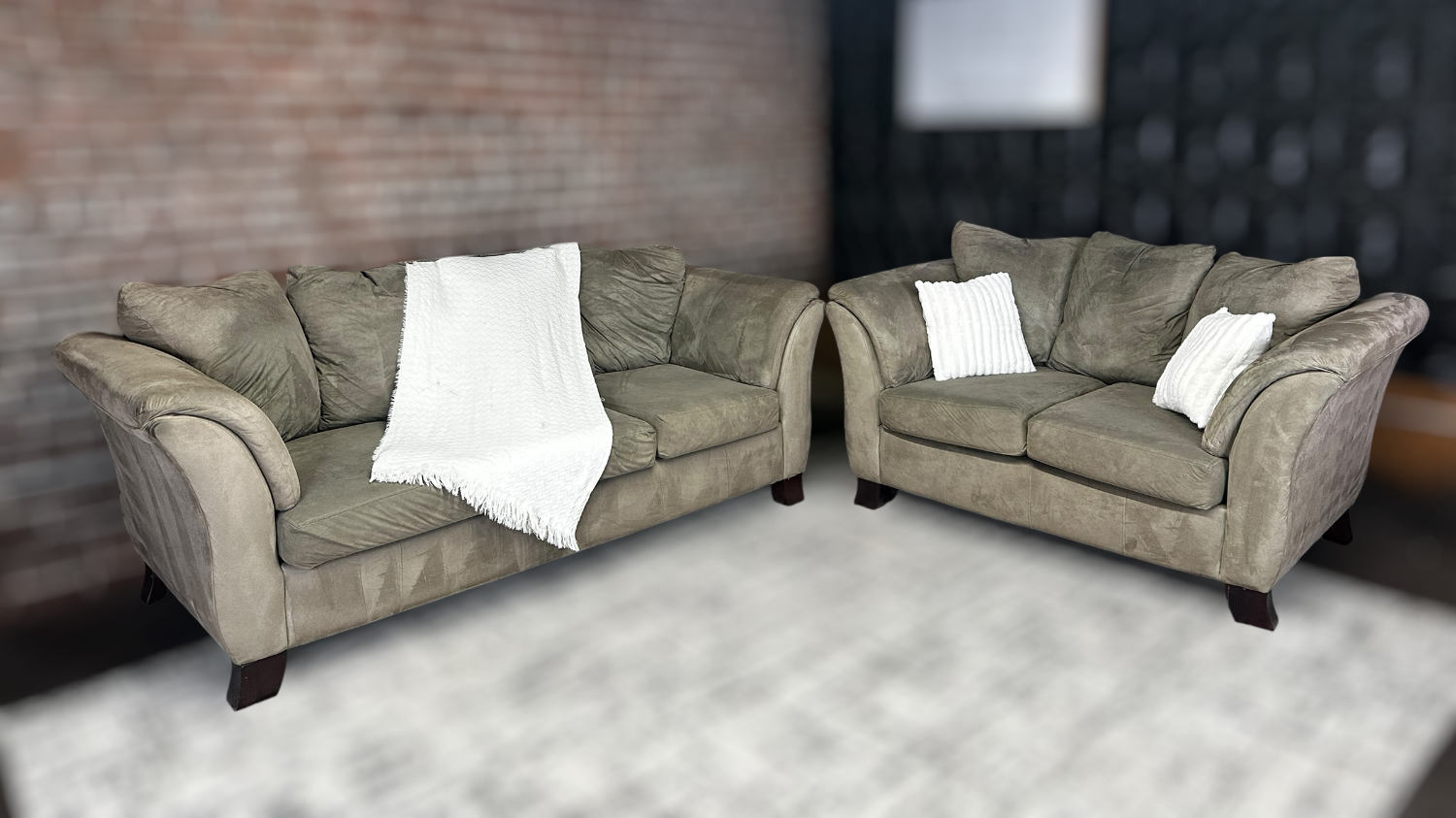 Delivery Available Ashley gray brown couch/sofa + loveseat set