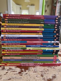 Educational paperback book collection from the Who HQ series