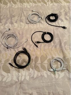 Set of 6 Charger Cable For iPhone 14 13 12 11 Charging Cord Various Brands/Lengths