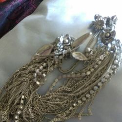 Multiple strand silver necklace