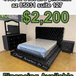Queen Size Bedroom Set With Pillow Top Mattress Brand New