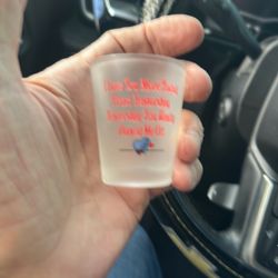 The frosted glass in the image features a humorous play on the classic 1969 hit song "More Today Than Yesterday" by the American pop band Spiral Stare