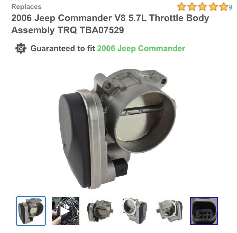 2006 Jeep Commander V8 5.7L Throttle Body Assembly