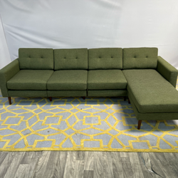 ( Delivery Available ) Burrow Nomad Dark Green Sectional Couch