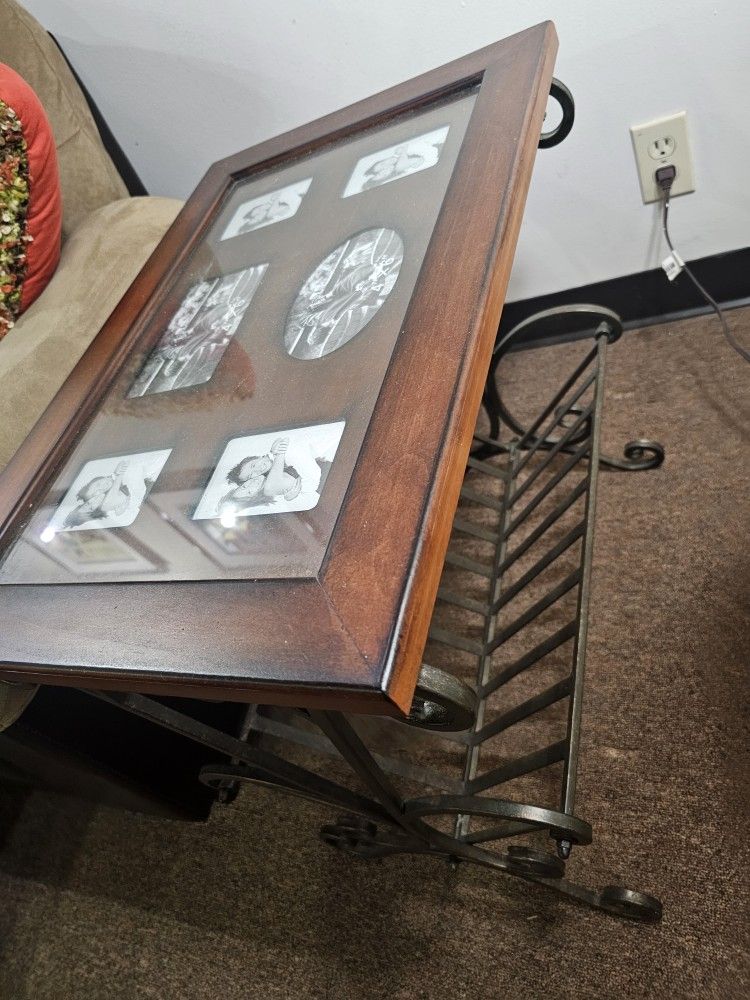 Two Wood/Metal And Glass Side Tables.  $95 For Both Or OBO 