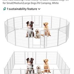 NEW White Heavy Duty Dog Playpen – 16 Panels, 32” Tall w/ Door