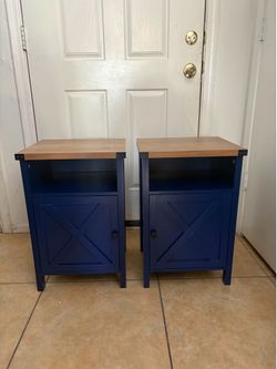 Set of blue side table