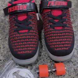 Kids LED Roller Skate Shoes with Single Wheel Light up Roller Shoes Gift for Girls Boys Children