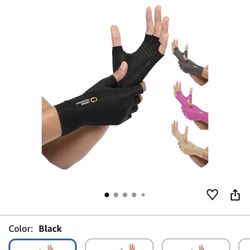 Copper Compression Arthritis Gloves | Fingerless Arthritis Carpal Tunnel Pain Relief for Men & Women | Hand Support Wrist Brace for Neuropathy, Rheuma