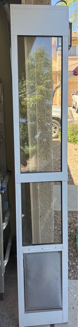 Dog Door Sliding Glass Door Insert – White Frame