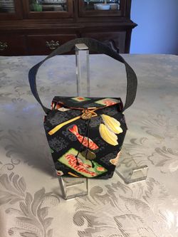Adorable Take Out Box Small Structured Cloth Purse with Hook Closure