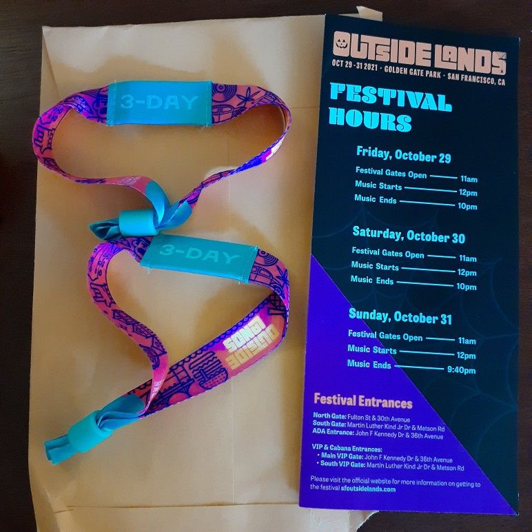Two 3-day Outside Lands festival passes