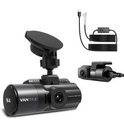 Bundle: Vantrue N4 Three Channel Dash Cam + Type C USB Port Hardwire Kit - Vantrue N4 3 Channel 4K Dash Cam, 4K+1080P Front and Rear, 1440P+1440P Fron