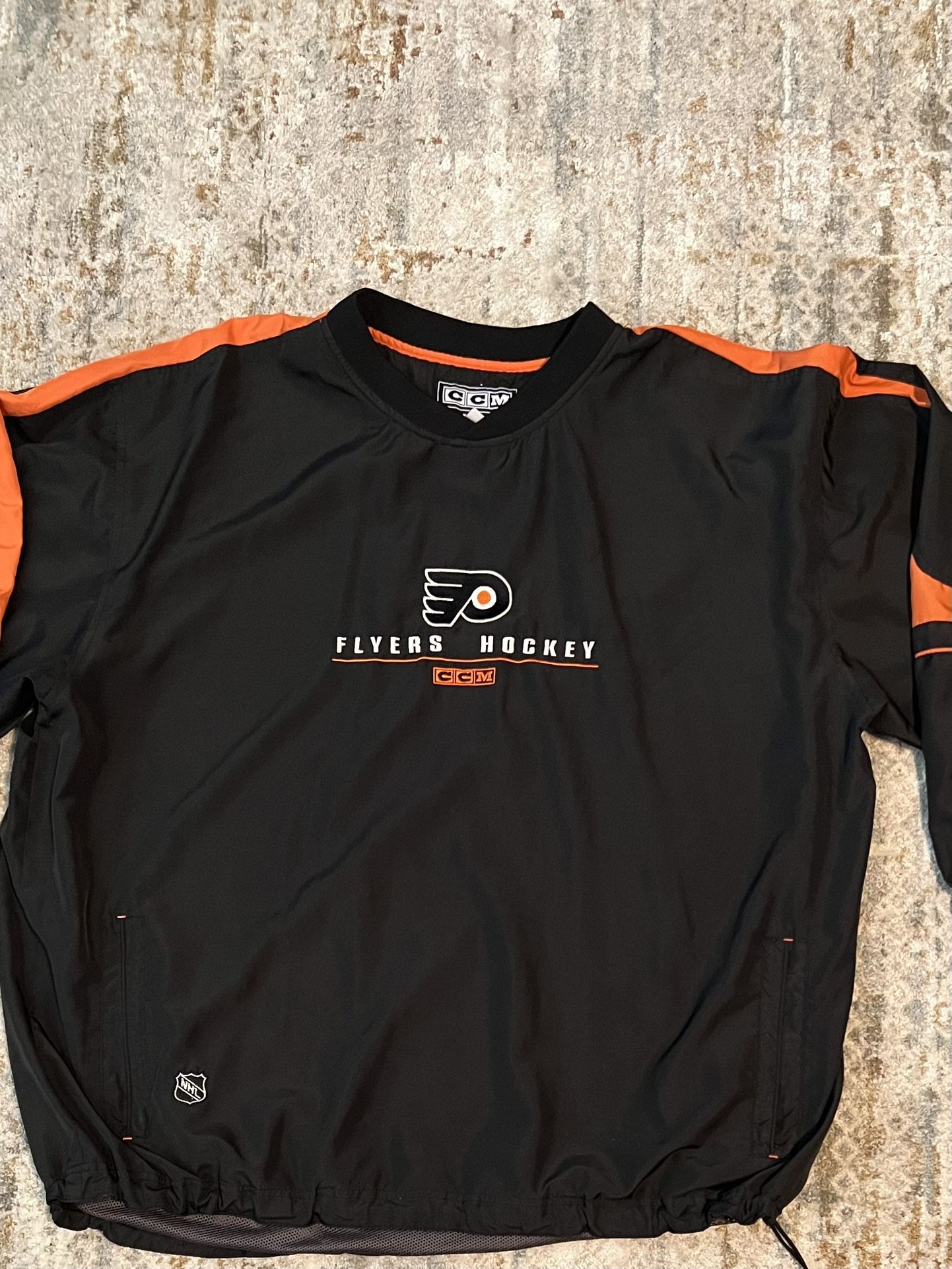 CCM Black and Orange Flyers windbreaker sz. XL
